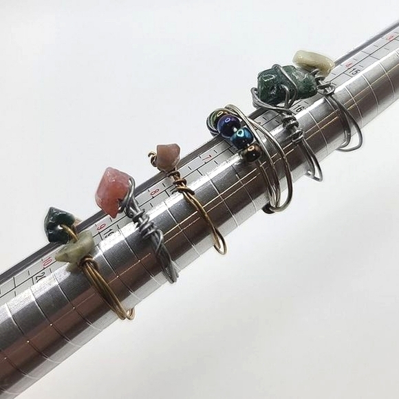 6 Boho Chic Wire Rings - Picture 1 of 11